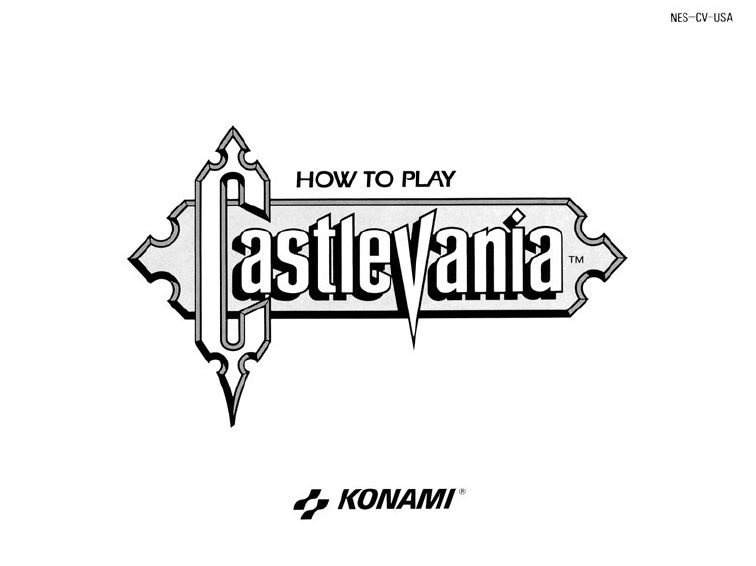 Castlevania game manual